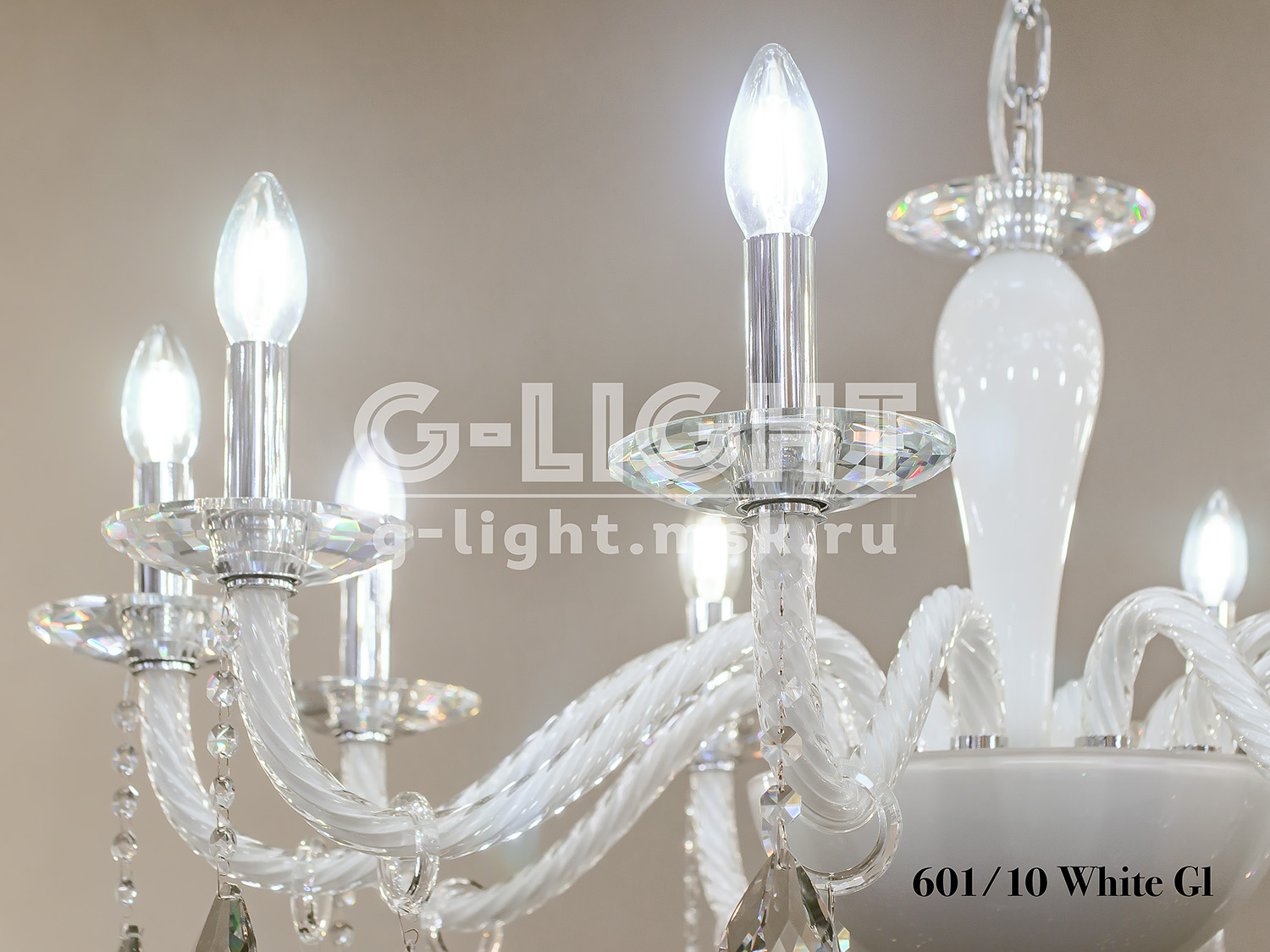 Люстра стеклянная G-Light 601/10 White Gl - изображение 2
